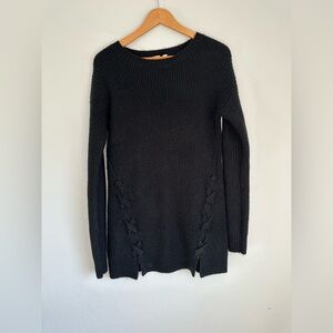 GAP Black Crew Neck Sweater with Side Accents